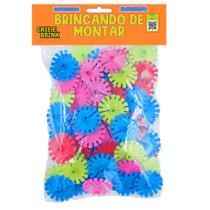 Blocos de Montar Solapa Discos Educativos e Pedagógicos 70 peças