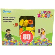Blocos de Montar Super BLOCKS 80 Peças Simo TOYS