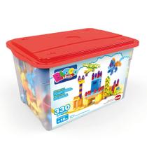 Blocos de Montar Super Caixa Divertida 330 peças Dismat MK169 Blocos de Montar Super Caixa Divertida 330 peças Dismat MK169