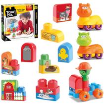 Blocos de montar tchuco blocks fazendinha com boneco 52 pecas na caixa - SAMBA TOYS Blocos de montar tchuco blocks fazendinha com boneco 52 pecas na caixa - SAMBA TOYS