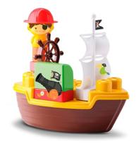 Blocos De Montar Tchuco Navio Pirata Com 49 Peças Samba Toys 247