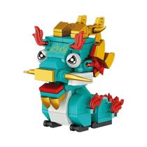 Blocos De Montar Temáticos Ano Do Monstro Primavera Quadrado Laranja, Decoração De Mesa Gato Da