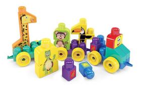 Blocos De Montar Trem Puxa Zoo 33 Peças Mk362 - Dismat