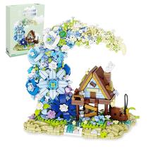 Blocos de Montar WHIZGO Casa de Flor da Lua Azul 1343 Peças Blocos de Montar WHIZGO Casa de Flor da Lua Azul 1343 Peças