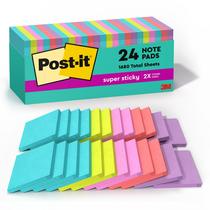 Blocos de Notas Adesivas Post-it Super Sticky - 76,2 x 76,2 mm - 24 Blocos