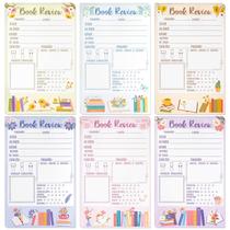 Blocos de notas de resenhas de livros L1rabe Flowers, 6 unidades para amantes de livros Blocos de notas de resenhas de livros L1rabe Flowers, 6 unidades para amantes de livros