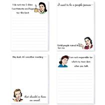 Blocos de notas Fancy Land Funny Women, 4 peças de presentes de escritório Blocos de notas Fancy Land Funny Women, 4 peças de presentes de escritório