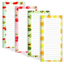 Blocos de notas magnéticos Joyberg, pacote com 4, para geladeira, 18x8cm, 50 folhas Blocos de notas magnéticos Joyberg, pacote com 4, para geladeira, 18x8cm, 50 folhas