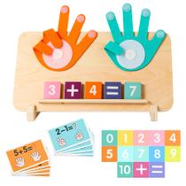 Blocos de números de madeira de brinquedo para aprendizagem pré-escolar VIC-SUN