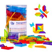 Blocos de Padrões Pairez Toys - 126 Unidades de Formas Geométricas Transparentes
