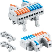 Blocos de terminais de trilho DIN JANDECCN 6 unidades 28-12AWG (2 em 10 saídas)