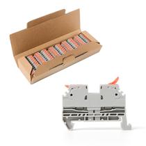 Blocos de terminais GUETNEU KV2.5 50 unidades 28-12 AWG para montagem em trilho DIN Blocos de terminais GUETNEU KV2.5 50 unidades 28-12 AWG para montagem em trilho DIN