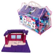 Blocos Educativo de Montar 1000 Peças Bolsa e 4 Bases
