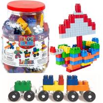 Blocos Educativo De Montar jogo 176 Peças Monta Monta Monte Fácil Encaixar Brinqued