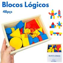 Blocos Lógicos 48 Peças Madeira Pedagogico Educa Toy Trade - Toy Trade Oficial