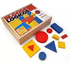 Blocos Lógicos 48 Peças Peças Em Madeira Blocos Lógicos 48 Peças Peças Em Madeira