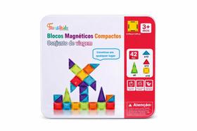 Blocos Magnéticos 42 Peças FansiKids Educativo Infantil Brinquedo Montessori Magnético Portátil Acima 3 Anos, Presente, Viagem