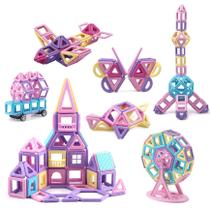 Blocos Magnéticos ASOK 133 peças Brinquedo Educativo 3D de Castelo Blocos Magnéticos ASOK 133 peças Brinquedo Educativo 3D de Castelo