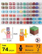 Blocos Magnéticos Construção Brinquedo Imãs Cubos Mini Craft Quantidade:74peças