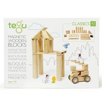 Blocos Magnéticos de Madeira Tegu (42 Peças) - Brinquedo Educativo para Todas as Idades