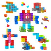 Blocos magnéticos Doloowee 50 unidades para crianças maiores de 3 anos com bolsa de armazenamento Blocos magnéticos Doloowee 50 unidades para crianças maiores de 3 anos com bolsa de armazenamento
