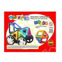 Blocos Magnéticos Mag Block Brinquedo Educativo - 35 Peças