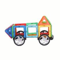 Blocos Magnéticos Magforma Vazado com Rodas Maleta com 20 peças SteamToy