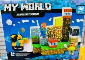 Blocos magnéticos Minecraft 32 peças My World 32 Minecraft - Generic Blocos magnéticos Minecraft 32 peças My World 32 Minecraft - Generic