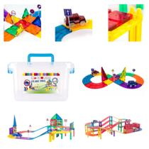 Blocos magnéticos para montar pista magforma race track 80pç Blocos magnéticos para montar pista magforma race track 80pç