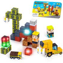 Blocos Magnéticos Qrooper 45pcs Brinquedo de Viagem com Luz Blocos Magnéticos Qrooper 45pcs Brinquedo de Viagem com Luz