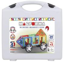 Blocos Magnéticos+Rodas 20p- Magforma - Brinquedo Magnético