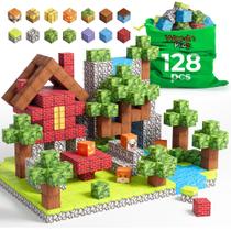 Blocos magnéticos WoodnPlay 128PCS STEM Building Kids 3-12 Blocos magnéticos WoodnPlay 128PCS STEM Building Kids 3-12