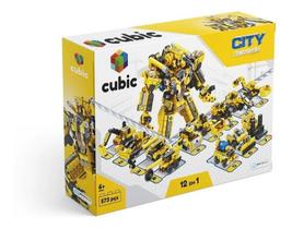 Blocos Montar 12 Em 1 Cubic Construção 573p Multikids BR1093