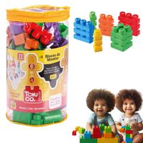 Blocos Montar Grande Bebe Colorido Seguro Formas C/ Bolsa
