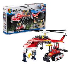 Blocos Montar Helicóptero Combate Incêndio Multikids BR2307 Blocos Montar Helicóptero Combate Incêndio Multikids BR2307