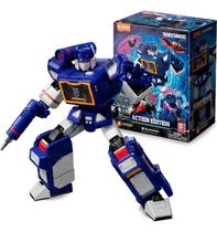 Blokees Transformers Action Edition 03 Soundwave C/Som luz 19Cm 58 articulações - Ravage, Laserbeak, Rumble e Ratbat