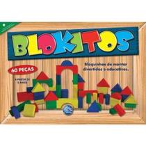 Blokitos 60 pcs madeira estimula a imaginação e desenvolvimento da coordenação motora - pais & filhos 2915