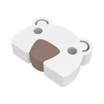 Bloqueador De Porta De Segurança Para Bebês Em Forma De Urso Branco, Anti-Esmagamento, Proteção Para