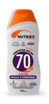 Bloqueador solar fps 70 facial e corporal nutriex 120ml Bloqueador solar fps 70 facial e corporal nutriex 120ml