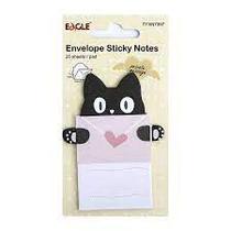 Bloquinho de Anotações Sticky Notes Envelope de Gato