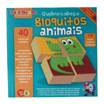 Bloquitos Animais Quebra-cabeça Infantil Brinquedo Educativo em madeira - Bate Bumbo - 2 anos