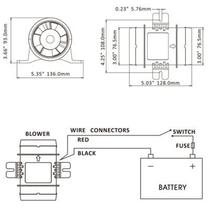 Blower de ventilacao 145cfm 12v 3.0a linear náutico