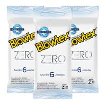 Blowtex Zero Mais Fino 3 Pacotes com 6 - Total 18 Preservativos