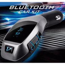 Bluetooth Para Carro Com Transmissor Fm com Controle Remoto Entrada Cartão de Memória Pendrive - Yinaite