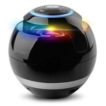 Bluetooth Preto LED Música Speaker Light Subwoofer Mini Redondo