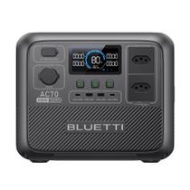 BLUETTI AC70 Gerador Solar Portátil, 768Wh Bateria LiFePO4 com 2 Saídas CA de 120V 220V 1.000W, 100 W Tipo C, para Viagens, Falta de Energia