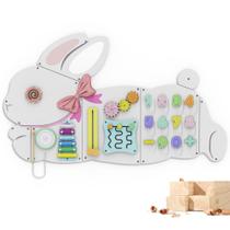 BlueWood Tablero Ocupado de Pared de Madera con Conejo, Juguete Montessori