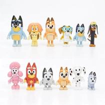 Bluey Família Personagem Modelo Brinquedos Mini Pvc Articulações Móveis Bonito Filhote De Cachorro