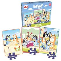 Bluey Quebra Cabeça Progressivo 12, 20, 30 Peças Original, Elka, Crianças +4 Anos