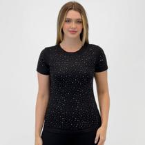 Blusa 3RD T-shirt Manga Curta com Aplicações em Strass Feminina